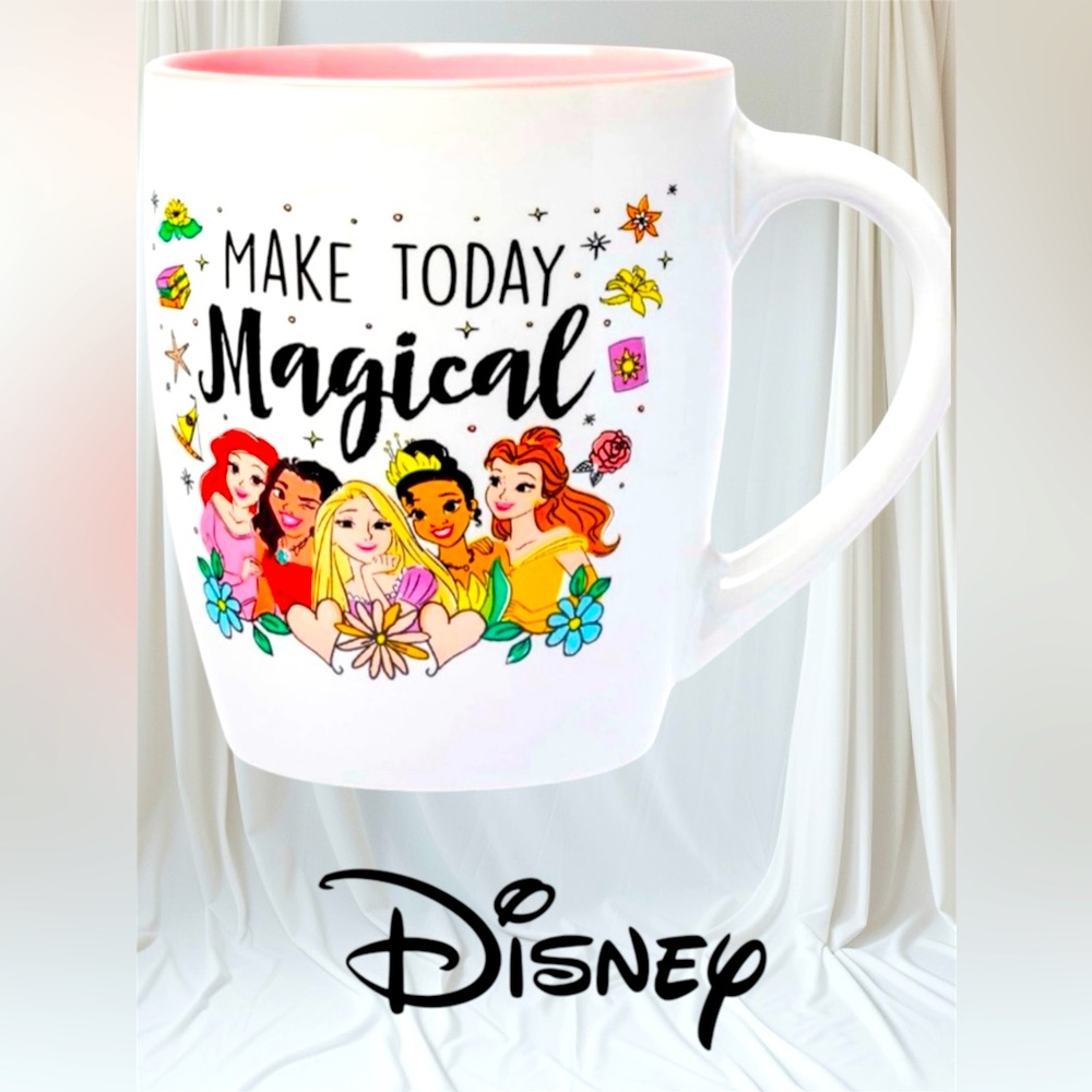 Silver Buffalo Disney Princess Magical Jumbo Curved Ceramic Mug, 25 Ounces